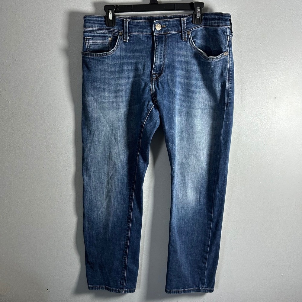Mavi Mens‎ Straight Leg Jeans Medium Wash Blue Denim Size 34x27